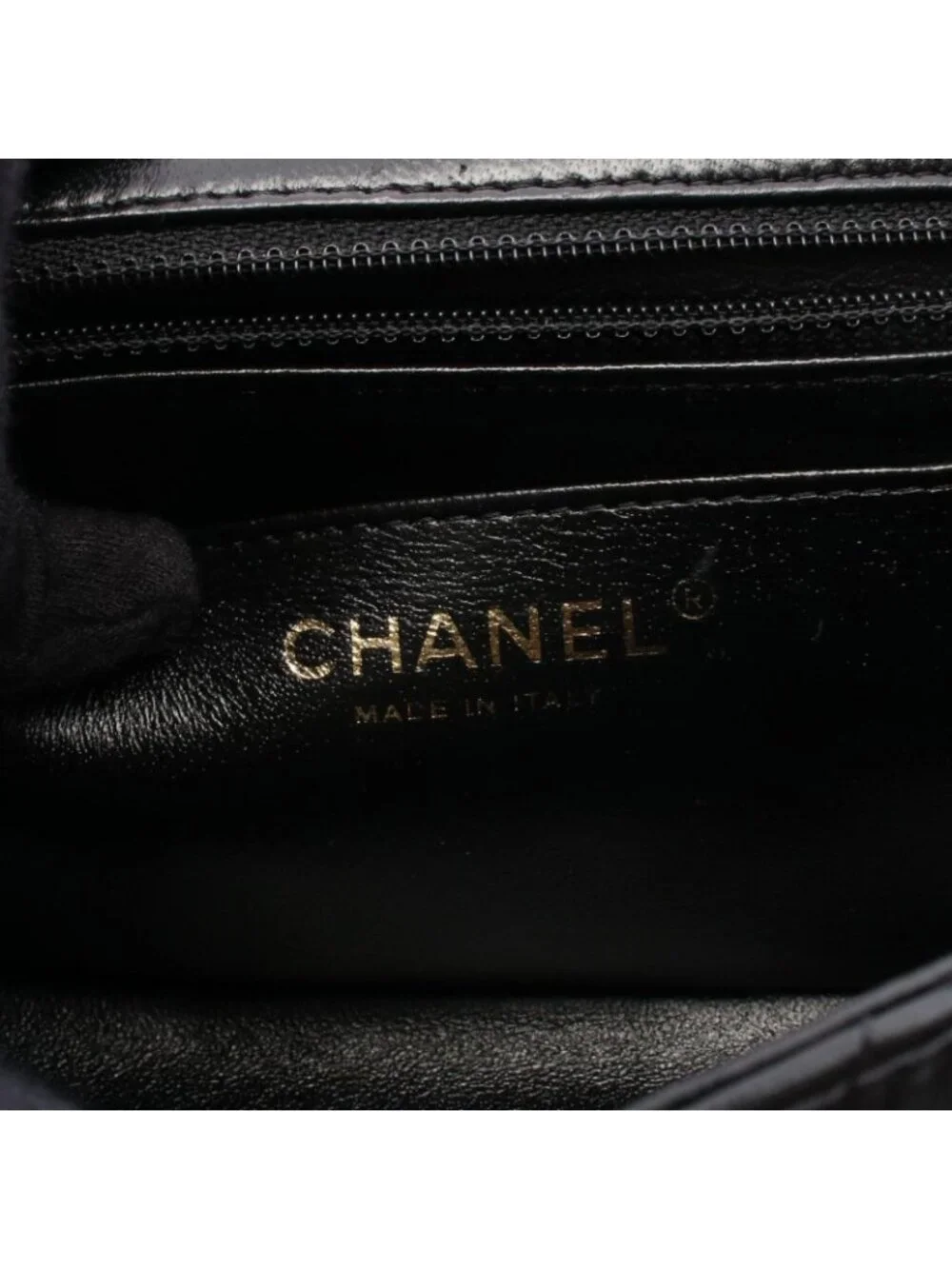 Chanel Shoulder Bag Mini Quilted Black Lambskin Chain